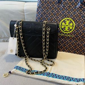 Tory Burch Alexa Convertible Shoulder Bag Black.